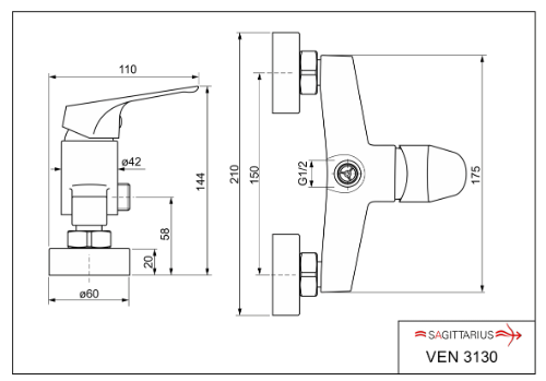 Venus SET AQS02190 VEN sprchový komplet